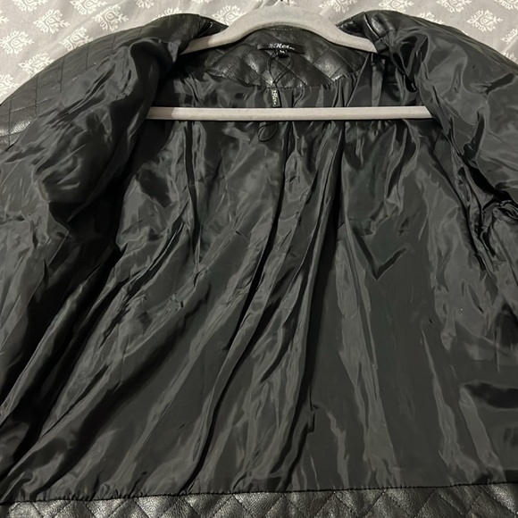 For Her NYC Black Moto Faux Spiked Leather Jacket - Picture 3 of 4